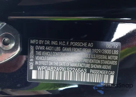 2020 Porsche 911 Carrera 4S from USA, damaged, VIN WP0AB2A9XLS226563